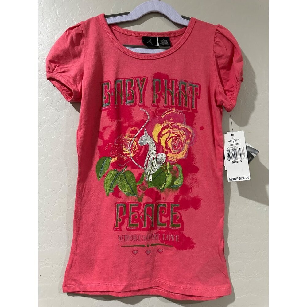 Baby Phat Kimora Lee Simmons Girls Short Sleeve Tee size S NWT